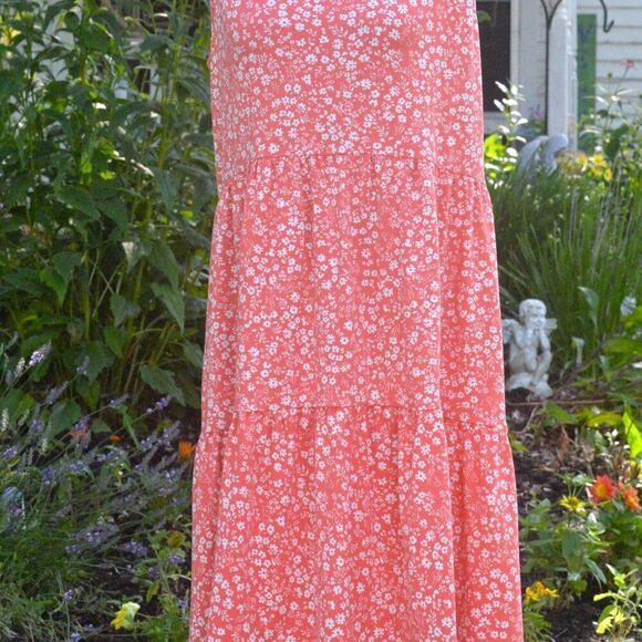 Haptics by Holly Harper Floral Shoulder Tie Tiered Dress New - Picture 3 of 6